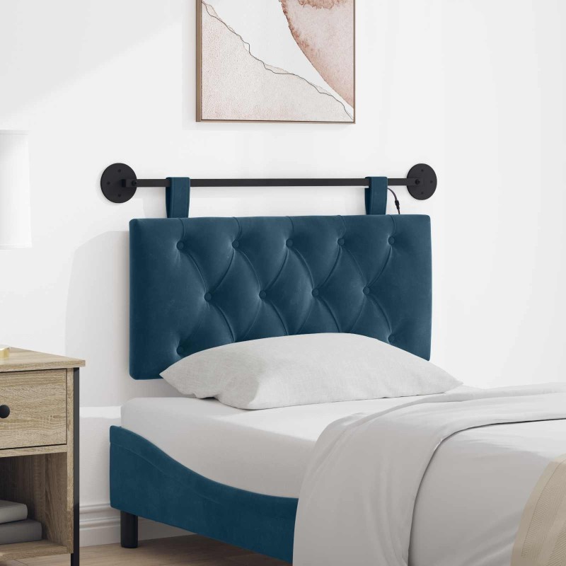 Tête de lit suspendue Avec lumière LED Bleu Velours 614428614428