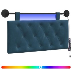 Tête de lit suspendue Avec lumière LED Bleu Velours 614428614428