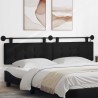 Tête de lit suspendue Avec lumière LED Noir Tissu 614431614431