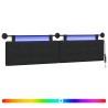Tête de lit suspendue Avec lumière LED Noir Tissu 614431614431