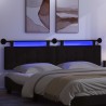Tête de lit suspendue Avec lumière LED Noir Tissu 614431614431