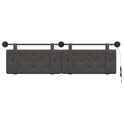 Tête de lit suspendue Avec lumière LED Noir PU antique 614432614432