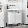 Meuble de Lavabo de Salle de Bain avec stockage Blanc brillant 614433614433