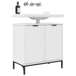 Meuble de Lavabo de Salle de Bain avec stockage Blanc brillant 614433614433