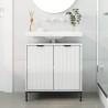 Meuble de Lavabo de Salle de Bain avec stockage Blanc brillant 614433614433
