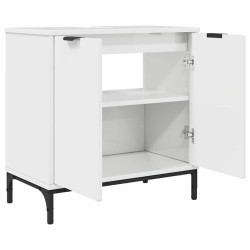 Meuble de Lavabo de Salle de Bain avec stockage Blanc brillant 614433614433