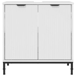Meuble de Lavabo de Salle de Bain avec stockage Blanc brillant 614433614433