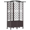 Lit Élevé avec Treillis et Toit Marron 122 x 40 x 144 cm PP 614437614437