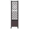 Lit Élevé avec Treillis et Toit Marron 122 x 40 x 144 cm PP 614437614437