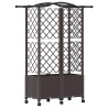Lit Élevé avec Treillis et Toit Marron 122 x 40 x 144 cm PP 614437614437