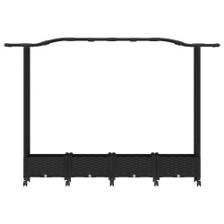Lit Élevé avec Treillis et Toit Noir 207 x 40 x 129 cm PP 614438614438