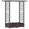 Lit Élevé avec Treillis et Toit Marron 122,5 x 40 x 121 cm PP 614441614441