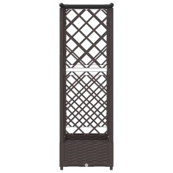 Lit Élevé avec Treillis et Toit Marron 122,5 x 40 x 121 cm PP 614441614441