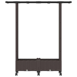Lit Élevé avec Treillis et Toit Marron 122,5 x 40 x 127 cm PP 614443614443