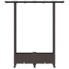 Lit Élevé avec Treillis et Toit Marron 122,5 x 40 x 127 cm PP 614443614443