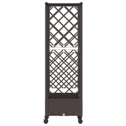 Lit Élevé avec Treillis et Toit Marron 122,5 x 40 x 127 cm PP 614443614443