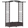 Lit Élevé avec Treillis et Toit Marron 124 x 40 x 123 cm PP 614444614444