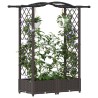 Lit Élevé avec Treillis et Toit Marron 124 x 40 x 123 cm PP 614444614444