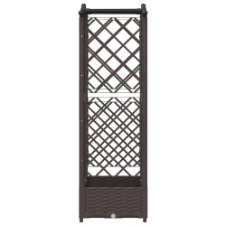Lit Élevé avec Treillis et Toit Marron 124 x 40 x 123 cm PP 614444614444