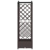 Lit Élevé avec Treillis et Toit Marron 124 x 40 x 123 cm PP 614444614444