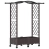 Lit Élevé avec Treillis et Toit Marron 124 x 40 x 129 cm PP 614445614445
