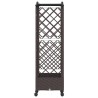 Lit Élevé avec Treillis et Toit Marron 124 x 40 x 129 cm PP 614445614445