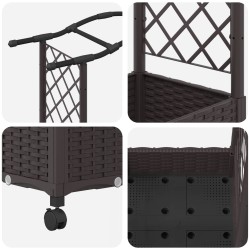 Lit Élevé avec Treillis et Toit Marron 124 x 40 x 129 cm PP 614445614445