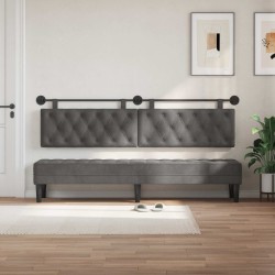 Tête de lit suspendue Avec lumière LED Gris foncé Velours 614448614448