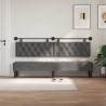 Tête de lit suspendue Avec lumière LED Gris foncé Velours 614448614448