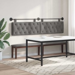 Tête de lit suspendue Avec lumière LED Gris foncé Velours 614448614448