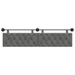 Tête de lit suspendue Avec lumière LED Gris foncé Velours 614448614448