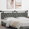 Tête de lit suspendue Avec lumière LED Gris foncé Velours 614450614450