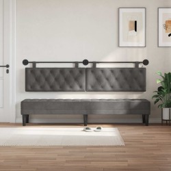 Tête de lit suspendue Avec lumière LED Gris foncé Velours 614450614450
