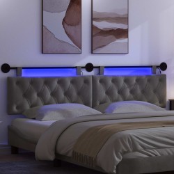Tête de lit suspendue Avec lumière LED Gris foncé Velours 614450614450