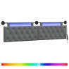 Tête de lit suspendue Avec lumière LED Gris foncé Tissu 614451614451
