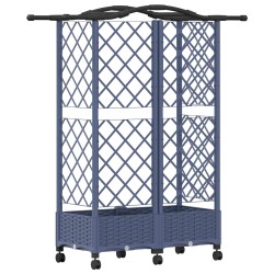 Lit Élevé avec Treillis et Toit Gris 124 x 40 x 129 cm PP 614452614452