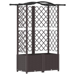 Lit Élevé avec Treillis et Toit Marron 122 x 40 x 138 cm PP 614453614453
