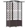 Lit Élevé avec Treillis et Toit Marron 122 x 40 x 138 cm PP 614453614453