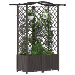 Lit Élevé avec Treillis et Toit Marron 122 x 40 x 138 cm PP 614453614453