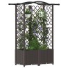 Lit Élevé avec Treillis et Toit Marron 122 x 40 x 138 cm PP 614453614453