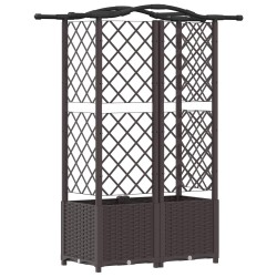 Lit Élevé avec Treillis et Toit Marron 122 x 40 x 138 cm PP 614453614453