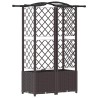 Lit Élevé avec Treillis et Toit Marron 122 x 40 x 138 cm PP 614453614453