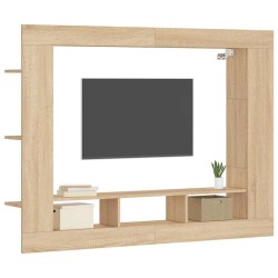 Meuble TV chêne sonoma 152x22x113 cm bois d'ingénierie 614455614455