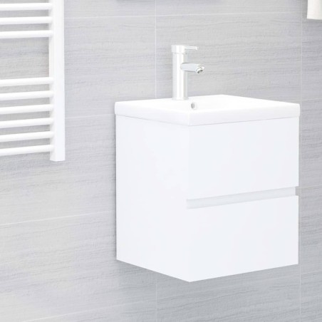 Armoire d'évier avec lavabo intégré Blanc Aggloméré 614456614456