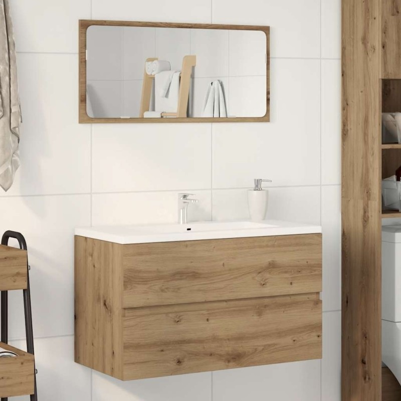 Armoire d'évier chêne artisanal 90x38,5x45 cm bois d'ingénierie 614460614460