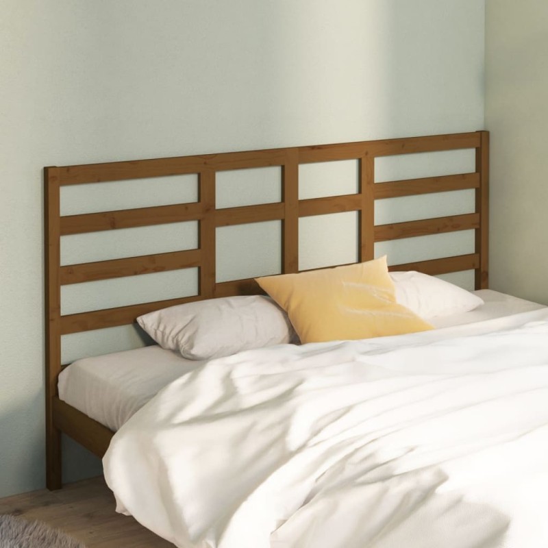 Tête de lit Marron miel 206x4x104 cm Bois massif de pin 614463614463