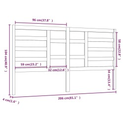 Tête de lit Marron miel 206x4x104 cm Bois massif de pin 614463614463