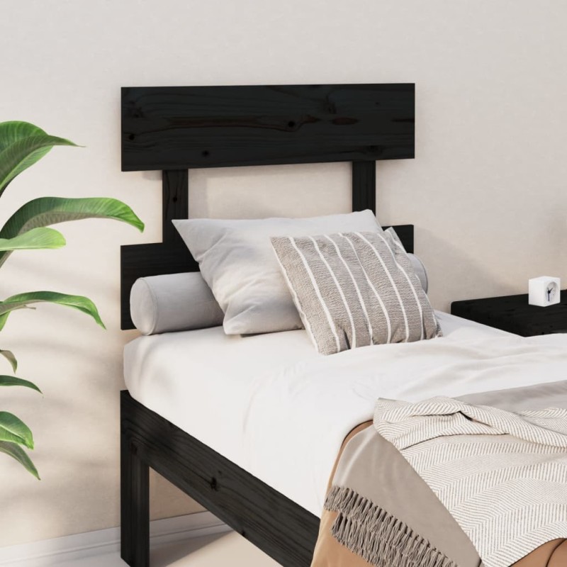 Tête de lit Noir 103,5x3x81 cm Bois massif de pin 614465614465