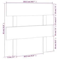 Tête de lit Noir 103,5x3x81 cm Bois massif de pin 614465614465