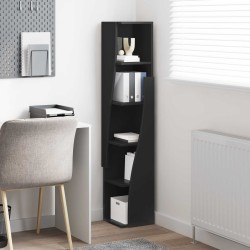 Meuble d'angle Noir 27,5x27x140cm Bois d'ingénierie 614466614466